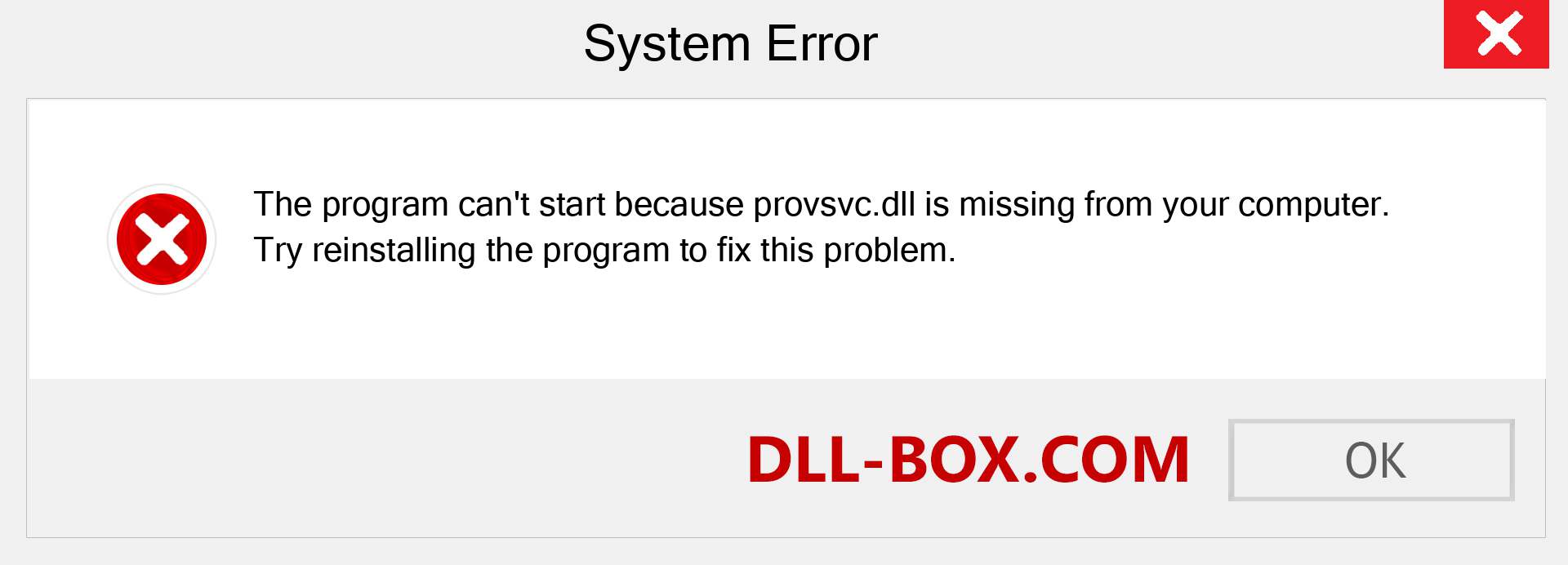  provsvc.dll file is missing?. Download for Windows 7, 8, 10 - Fix  provsvc dll Missing Error on Windows, photos, images